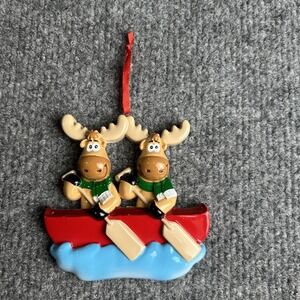 Christmas Holiday Ornament Moose Canoe Lake Can Be Personalized New